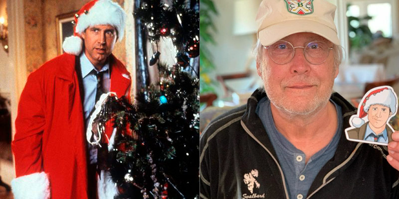 Chevy Chase antes y despues pelicula navidad vacaciones de invierno