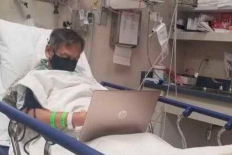 Viral: maestro califica exámenes en el hospital... antes de morir