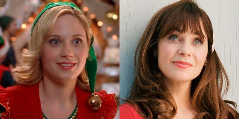 Zooey Deschanel antes y después películas navidad estrellas