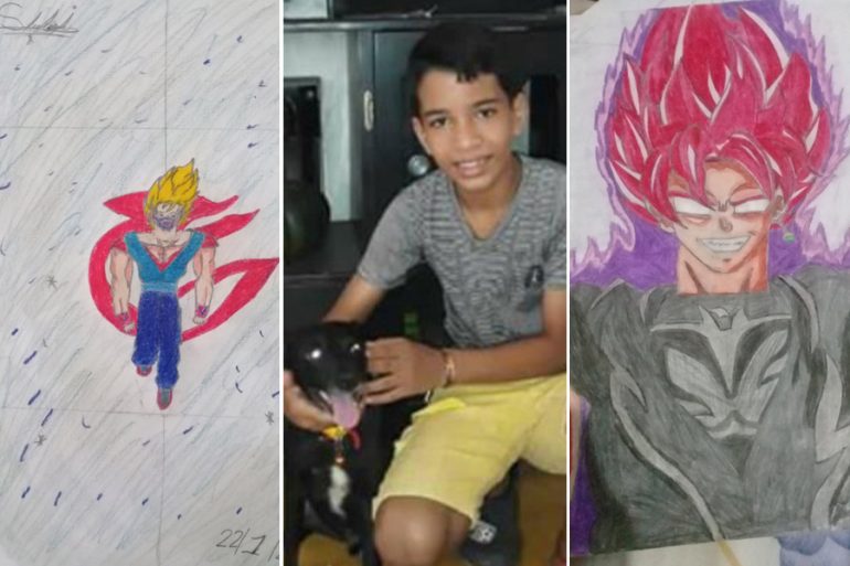 Niño vende sus dibujos en Twitter para comprar comida