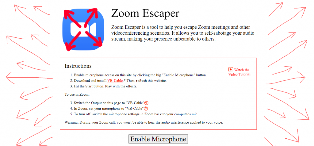 Zoom Escaper sitio ofical