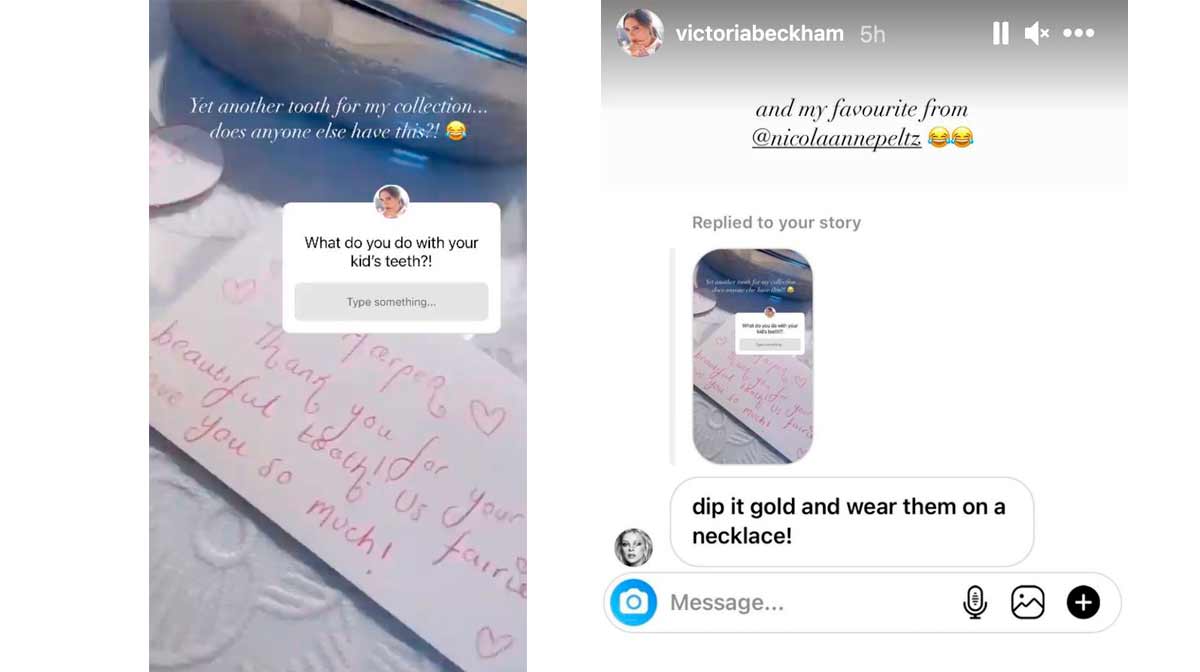 Victoria Beckham guarda los dientes que se les caen a sus hijos