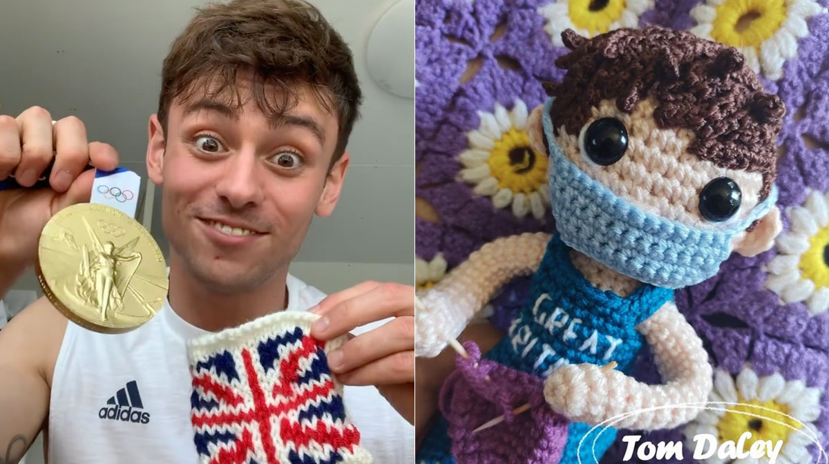Tom Daley, el clavadista tejedor, agradece a mexicana por tejer muñequito de él
