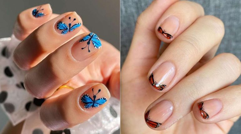 Ideas para llevar tu manicure con mariposas tendencia