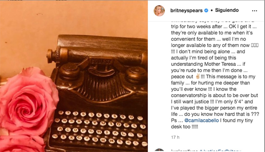 Britney Spears tiene sed de venganza Envía advertencia a su familia