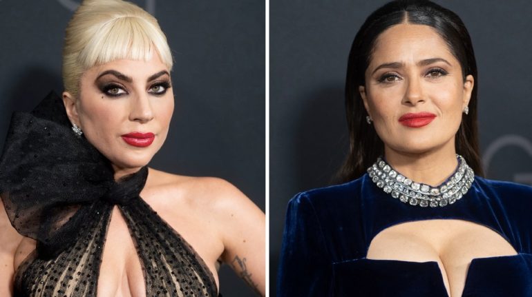 Lady Gaga confiesa que filmó una escena de sexo con Salma Hayek para 'House of Gucci'