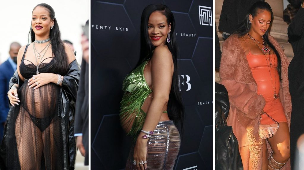 Lencería, leather y transparencias; Rihanna redefine la ropa para embarazada con estos outfits