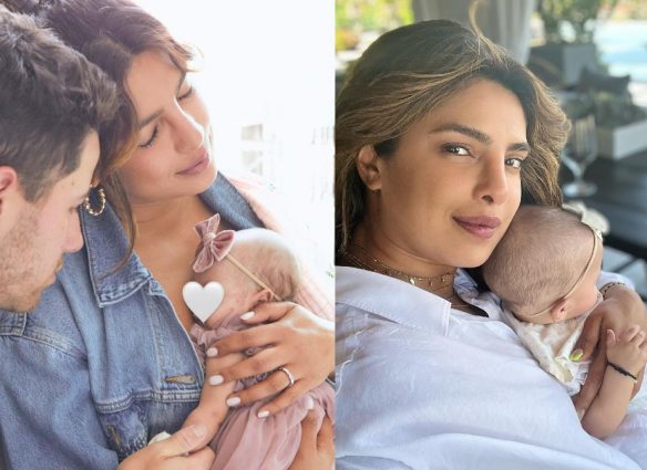 priyanka chopra posa con su bebe para vogue